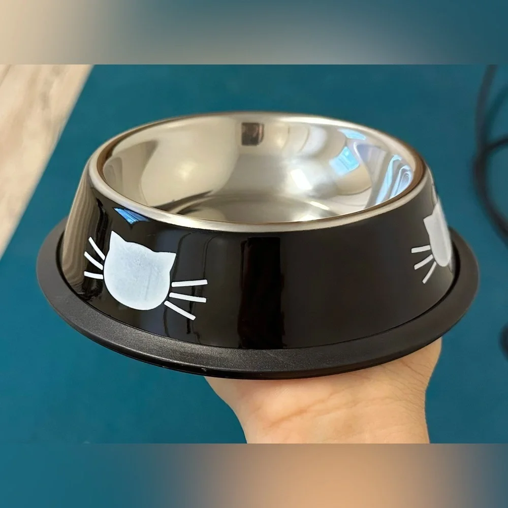 New Colorful Cute Stainless Steel Silicone Anti-slip Bowl for Dog & Cat